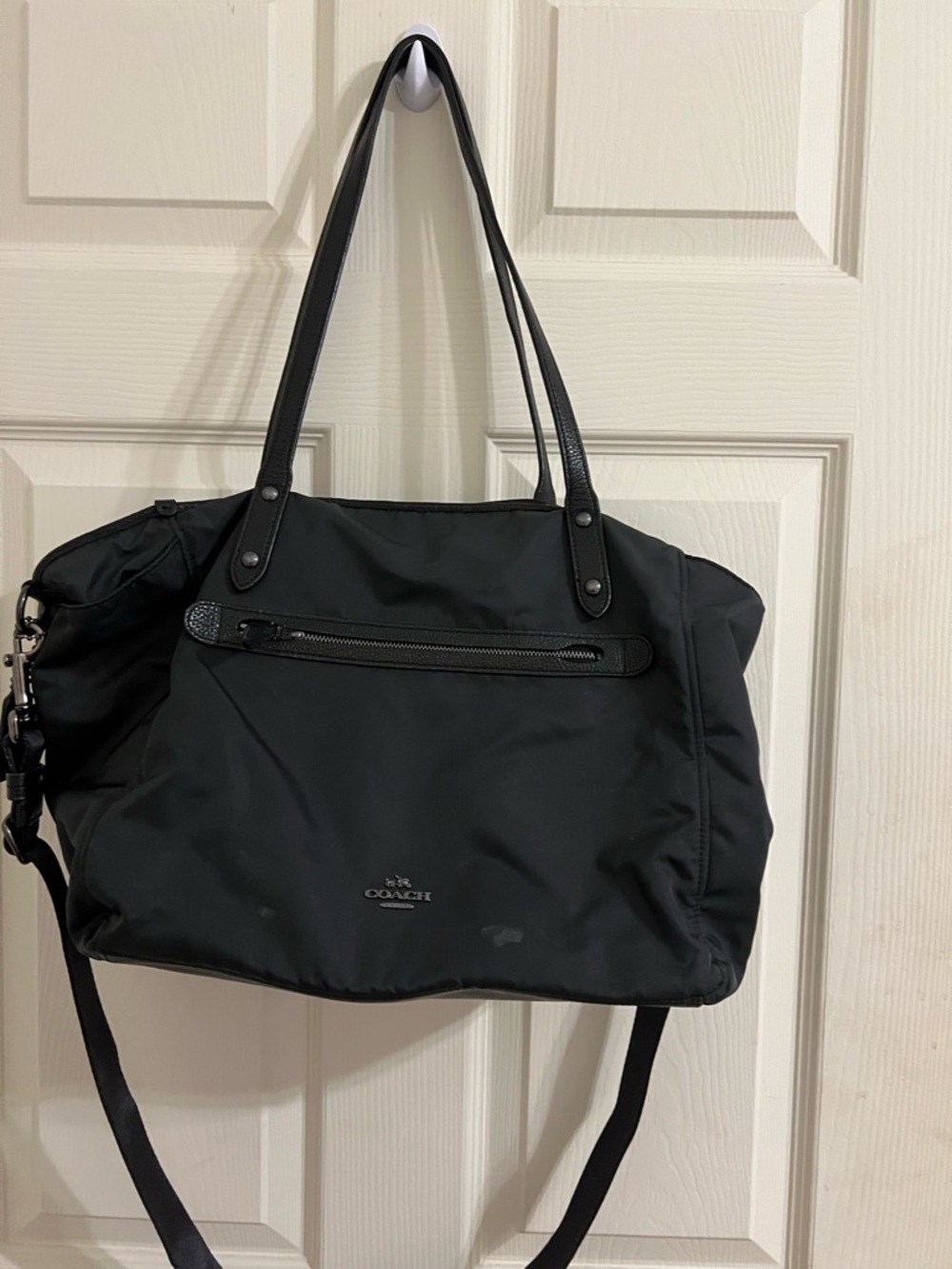 Coach Black Nylon Tote with Dual Straps